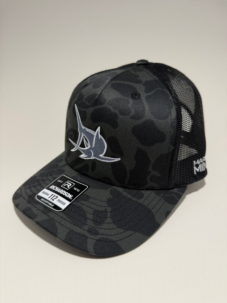 MM Sable Black Camo Fish logo
